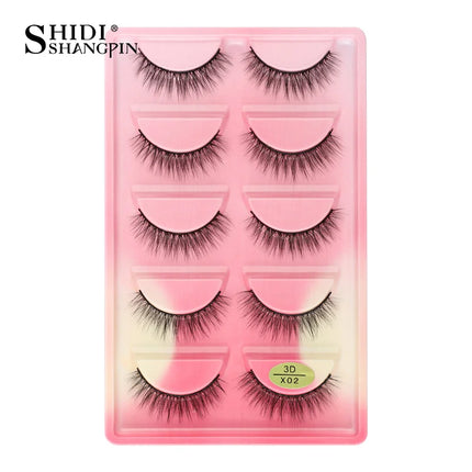 3/5 Pairs Hot Sale Natural Long 3D Mink Lashes Soft Short Faux Cils Handmade Fake Lashes Makeup Tool Eyelash Extension maquiagem