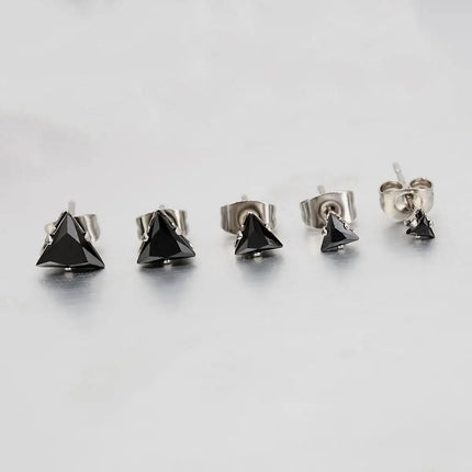 Classic Stainless Steel Square Crystal Zirconia Studs Earrings For Women/Men 4 Prong Tragus Cartilage Earring Trend Jewelry 2023