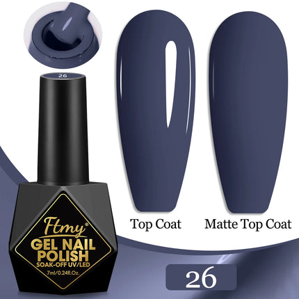 7ml Color Gel Polish Set Popular Series Nail Polish Smooth Texture Colorful Manicure UV LED Soak Off Nail Art Semi Permanent Shi