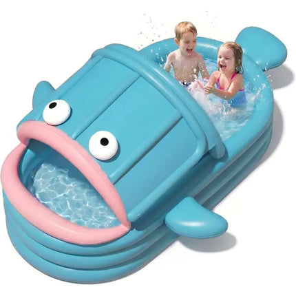 Jumbo Whale-Shaped Inflatable Pool, Family-Sized Water Fun, Perfect for Outdoor Summer Gatherings, Ideal for Kids and