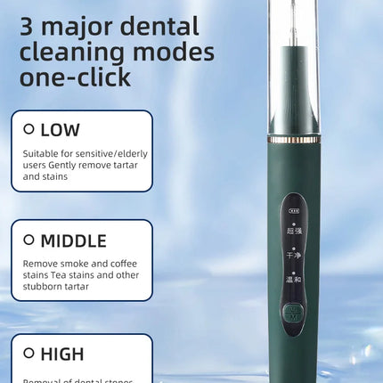 Ultrasonic teeth cleaner, home automatic teeth whitening device, removes tartar and plaque, teeth whitening cleaning tool