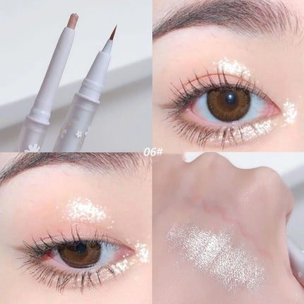 FAMOTY Double Head Eyeliner Liquid Down To Shadow Pencil Eye Highlighting Eyeshadow Stick Natural Big Eye Makeup Gel Pen