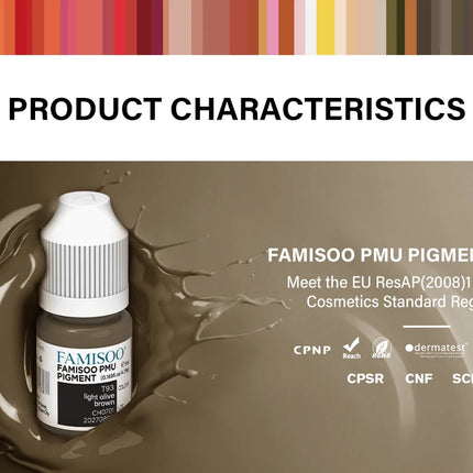 FAMISOO 5ML Eyebrow Tattoo Ink Professional Pigment for Eyeliner Black Tattoo Microblading Paint Ink For Semi Permanent Makeup