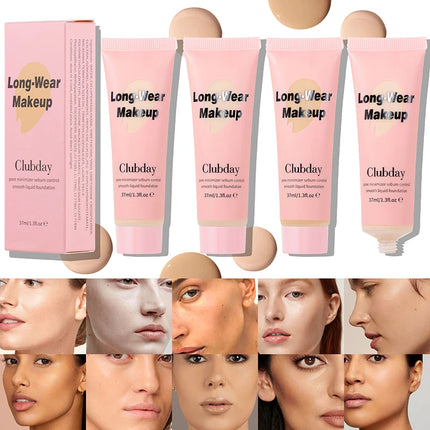 High Coverage Liquid Foundation BB Cream Primer Waterproof Lasting Concealer Corrector Base Facial Korean Makeup Women Cosmetics