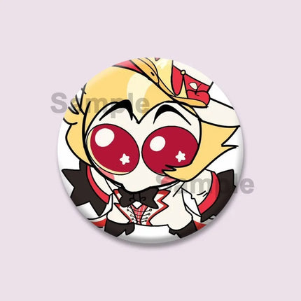 Lucifer Alastor Duckies Soft Button Pins DIY Round Snap-in Brooches Backpack Shirt Accessories  Customize Cartoon Cosplay Badge