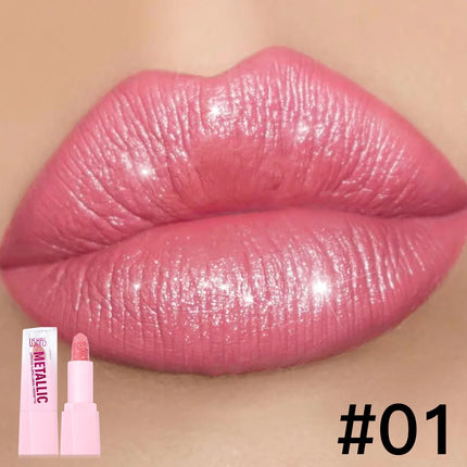 USHAS New Pearlescent & Matte Lipstick Long-Lasting Transfer-Proof Waterproof Non-Stick Cup Formula