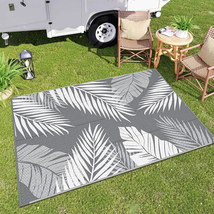 Double-Sided Outdoor Waterproof Reversible Mats Plastic Straw Patio Rugs PP Material Double Layer Woven Carpet Family Picnic Mat