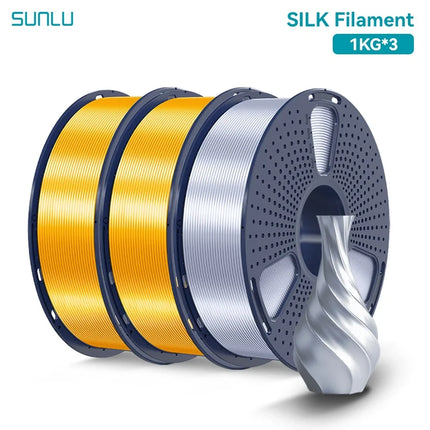 SUNLU 3KG 3D Printer Shiny Silk PLA Filament 1.75mm 1000g 3D Printer Neatly Wound 3D Filament for 3D Printer& 3D Pen