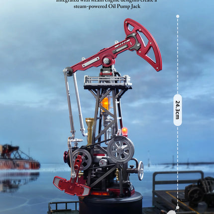 ROKR Industrial City Series 3D Puzzle Oil Pump Jack Mechanical Model Building Kit 127-Piece DIY Toys with Lights & Motion for Home Decor Gift for Adults Kids