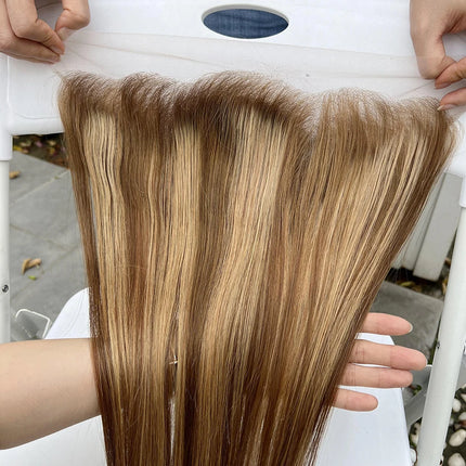 P4/27 Highlight Color 13x4 Transparent Lace Frontal Straight Human Hair Invisible Preplucked Closure Lace Frontal Human Hair