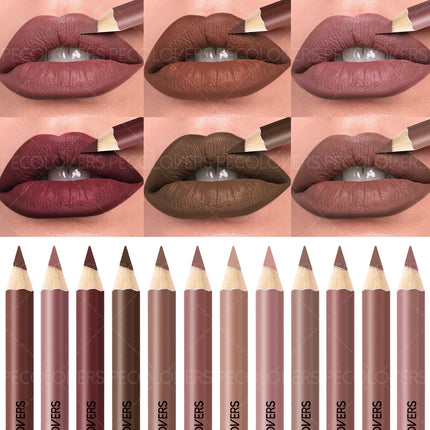 Matte Lip Liner Pencil - Slim Design,Single Velvet Matte Lip Liner