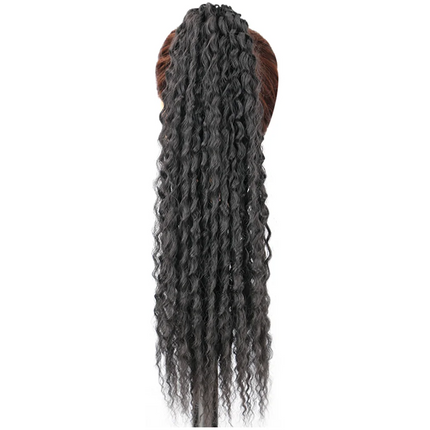 Brazilian Curls Synthetic Crochet Braiding Hair Curly Ponytail with Hair Tie 20 Inch Ombre Synthetic Crochet Braiding Fiber Hair