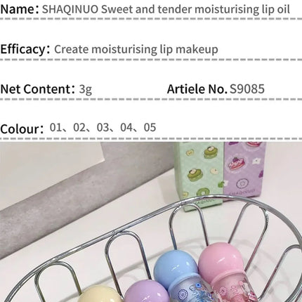 Shaoinuo Fruit-Flavored Lip Oil - Christmas Gift, Moisturizing and Nourishing, Long-Lasting, Non-Sticky and Glossy, Plumps Lips, Lip Balm Specifically for Students, Everyday Nude Makeup, Holiday Gift