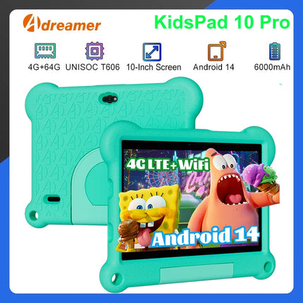 10 Inch Kids Tablet Android14 4GB RAM + 64GB ROM Tablet WIFI Google Play Children Tablet for kids Studying Daily Gaming