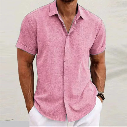 Men's Cotton Linen Short Sleeved Shirt Summer Casual Camisas Harajuku Blouses Men's Shirts Fashion Tops Men Clothing Streetwear