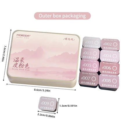 9 Colors Pink Patting Glue Smudge Canned High Saturation Popular Semi-Solid Nail Polish Glue Nail Salon Special