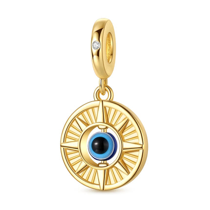 Gold Color Charms 925 Sterling Silver Original Golden Safety Chain Round Spacer Clip Charm DIY Jewelry For Women Bracelet Gift