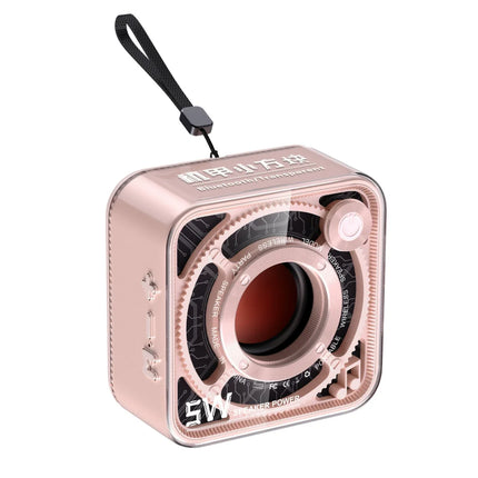 5W Transparent Mecha Style Small Wireless Bluetooth Speaker with Card Slot, Outdoor Portable Subwoofer, Small Speaker