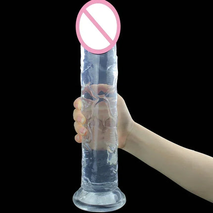 Cheap Women Erotic Anal 5 Colors Big Transparent Dildo Suction Cup Jelly Dick Sex Toys Soft Clitori Vaginal Masturbators Penis