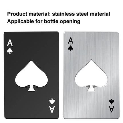1PC Beer Bottle Picker Opener Poker Creative Pocket Metal Multifunction Credit Card Bottle Opener Black Peach A Stainless Steel