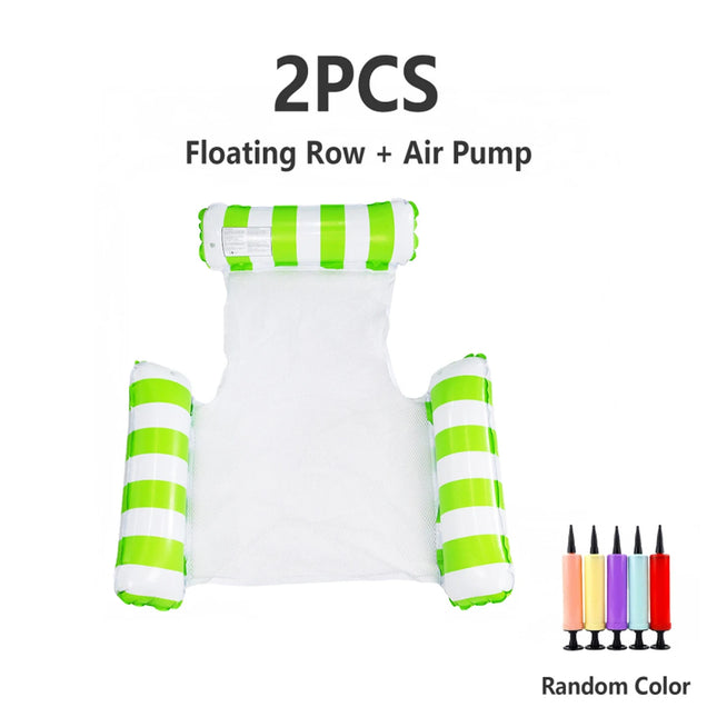 Inflatable Water Hammock Pool Float Chair Lounge Bed |   Floating Swim Mattress Recliner for Adults Beach Lake Summer Water Toy