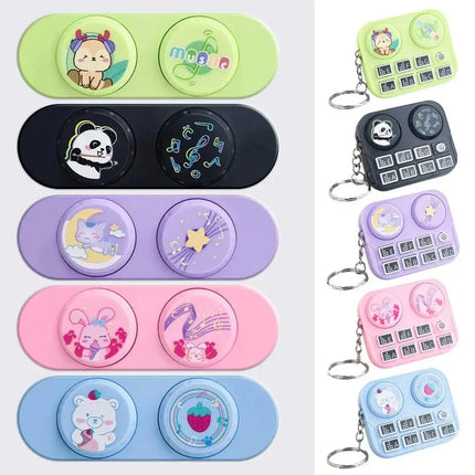 Mini Keychain with DJ Disc Player for Kids, Musical Instrument Sound Button, Toy Games, Educational Toy Bag, Pendant Keychain, 1