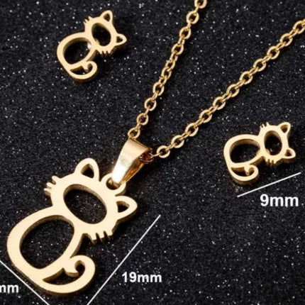 Sweet Red Cherry Pendant Necklace Dangle Stud Earrings Jewelry Set Shiny Gold Chain Zircon Women Trendy Jewelry