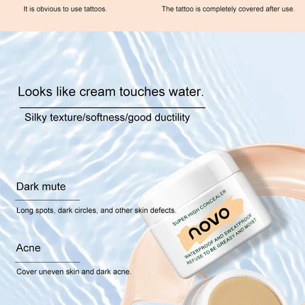 1pcs 3-Color Concealer Waterproof Full Coverage Concealer Professionally Cover Dark Circles Around Eyes and Face for All Skin