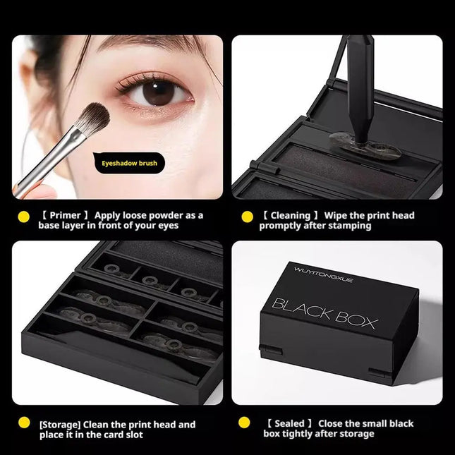 WUYITONGXUE BLACK BOX Magnetic Eyeliner Stamp Kit 3s Lower Lash Stencil Waterproof Long-Lasting Beginner-Friendly Makeup Tool