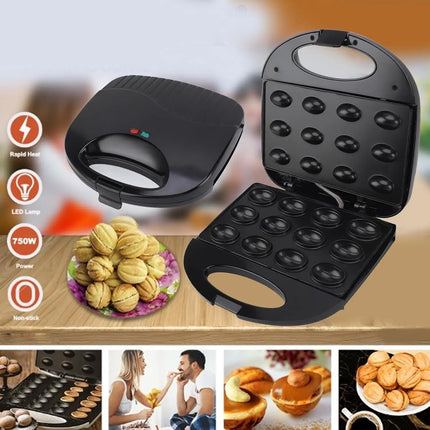 Electric Walnut Cake Maker, Non Stick Walnut Cookie Maker, Automatic Mini Nut Waffle Bread Machine, Electric cookie press Baking