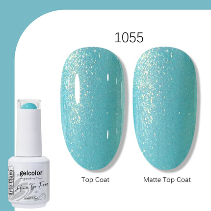 Arte Clavo Solid Color Gel Nail Polish 15ml Soak Off UV LED Gel Semi-Permanent Glitter Polish For Manicure Nail Art Salon Gel