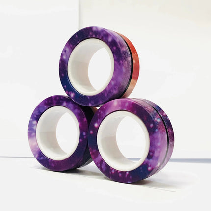 3pcs Fidget Toy Set Finger Magnetic Rings Colorful Adult Magnets Spinner Rings for Relieve Stress Anxiety Relief Therapy
