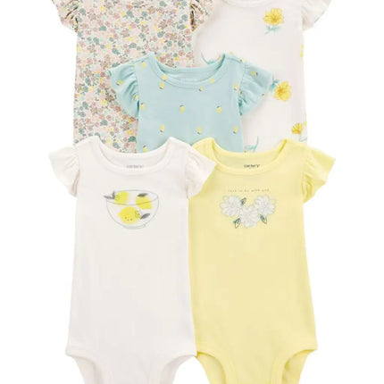 5pcs/set Cotton Soft Comfortable Baby Bodysuits Short Sleeve One-Pieces for Newborn Infant Summer Bebe Clothes Baby Shower Gifts