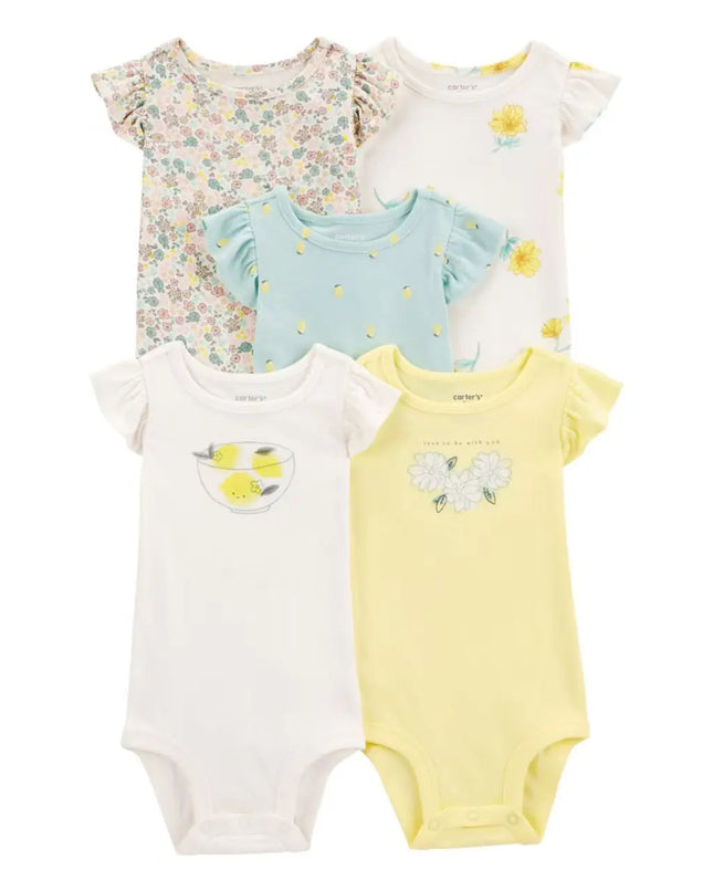 5pcs/set Cotton Soft Comfortable Baby Bodysuits Short Sleeve One-Pieces for Newborn Infant Summer Bebe Clothes Baby Shower Gifts
