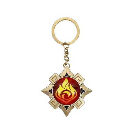 New Teyvat Vision Fontaine Water God Focalors Lyney and Lynette Keychain Luminous 7 Element Eye Of Original God Toy KeyRing