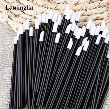 Lanjinglin 50/100 Pieces Lip Brushes Lipstick Testers Wands Applicators for Makeup Lip Brushes Makeup Beauty Tool