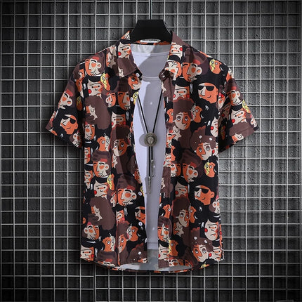 Stripe Men's Shirt Flower 2025 3d Print Shirt Casual Short-sleeved Tops Beach Party Shirts Man Hawaiian Shirt Male Clothes Loose