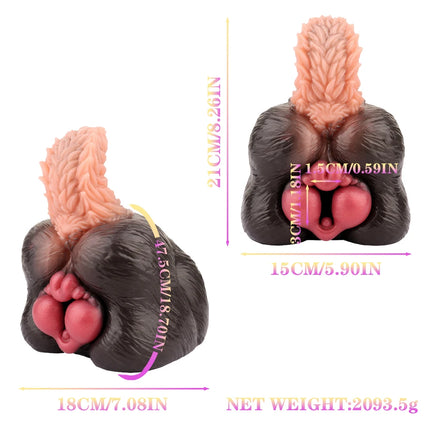 SHAZ 2.1kg Heavy Masturbation Cup, Medical-grade Liquid Silicone, Two Channel Onahole Stroker Male Masturbator Adult Toy for Men