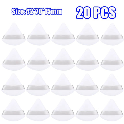 1-60pcs Triangle Velvet Powder Puff Soft Washable Sponge Black Pink Cosmetic Puffs Loose Powder Facial Beauty Makeup Accessories