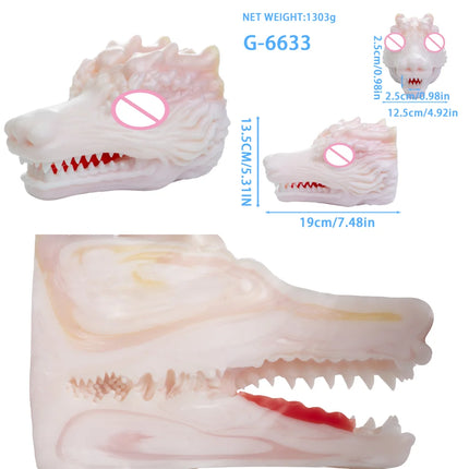 Big Animal Silicone Dog Mouth Male Masturbator Pocket Pussies Stroker Soft Deep Throat with 3D Textured Realistic Sex Toy ForMan