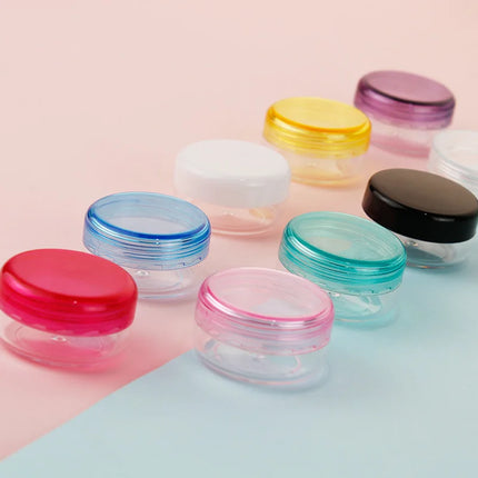 70/105pcs 3ml Empty Plastic Cosmetic Makeup Jar Pots 3g Transparent Sample Bottles Eyeshadow Cream Lip Balm Container with Cap