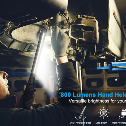 High Lumen Rechargeable LED Work Light Ideal for Car Emergency Repair Powerful Magnetic Flashlight with Hooks and Magnetic Base