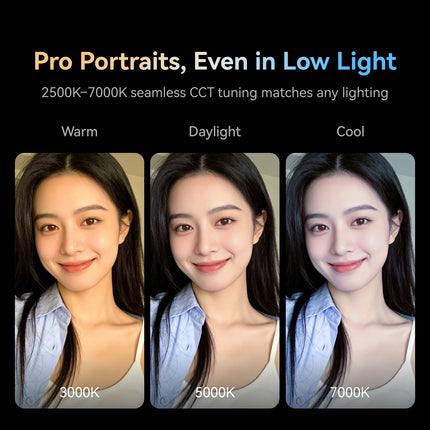 TELESIN Magnetic 360° Rotating RGB Mini Selfie Fill Light | 3 Adjustable Color & Brightness Modes for iPhone & Android Smartphon
