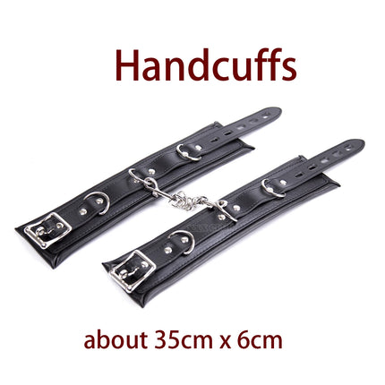 Puppy play Adjustable Stainless Steel Spreader Bar Set, Unisex Sex Slave collar Handcuffs Ankle Cuffs Fetish Restraints