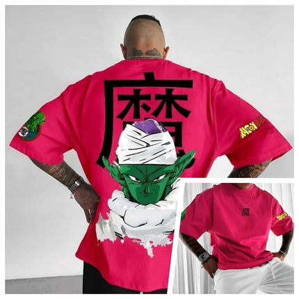 2026 Summer Dragon Ball T-Shirt Piccolo Demon King Graffiti Print 100%Cotton Oversized Retro High Quality Tee for Men Women Kids