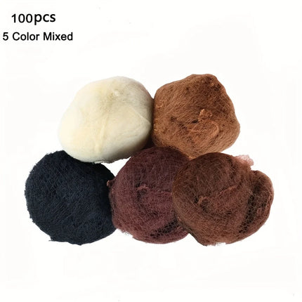 20Pcs Durable Nylon Hair Net For Bun Hair Hair style Tool Black Blonde Brown 5Mm Hair Net For Wigs Mesh Hair Styling Hairnets