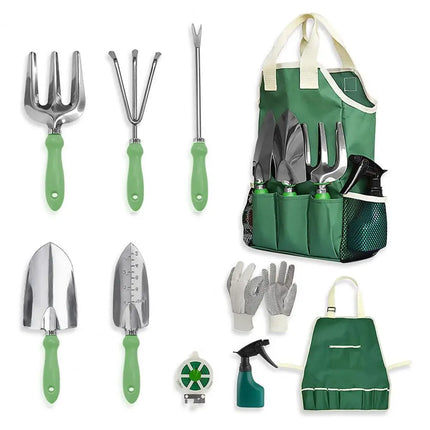 Non-slip Handle Garden Tools Stainless Steel Gardening Tool Set with Non-slip Handle Fashion Storage Tote Home Supplies