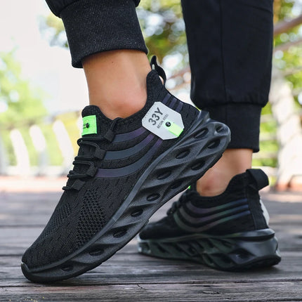 Men's Mesh Running Shoes Breathable Lightweight Sneakers Outdoor Mesh Black Running Shoes Athletic Jogging Tenis Walking Shoes