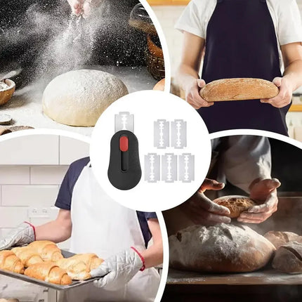Bread Scoring Blade Set Lame Dough Sourdough Scribing Tool With 5 Replacement Blades Bread Knife Household Kitchen Cutter Tools