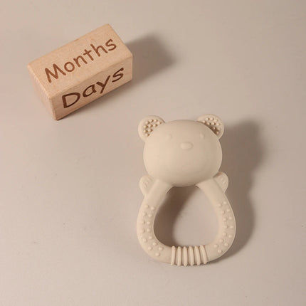 Hot Sale Cute Bear Baby Rattle Silicone Teether 0-1 Year Toy